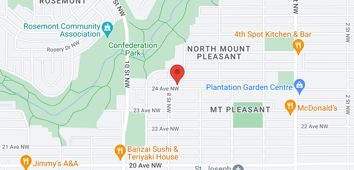map of 828 24 Avenue NW